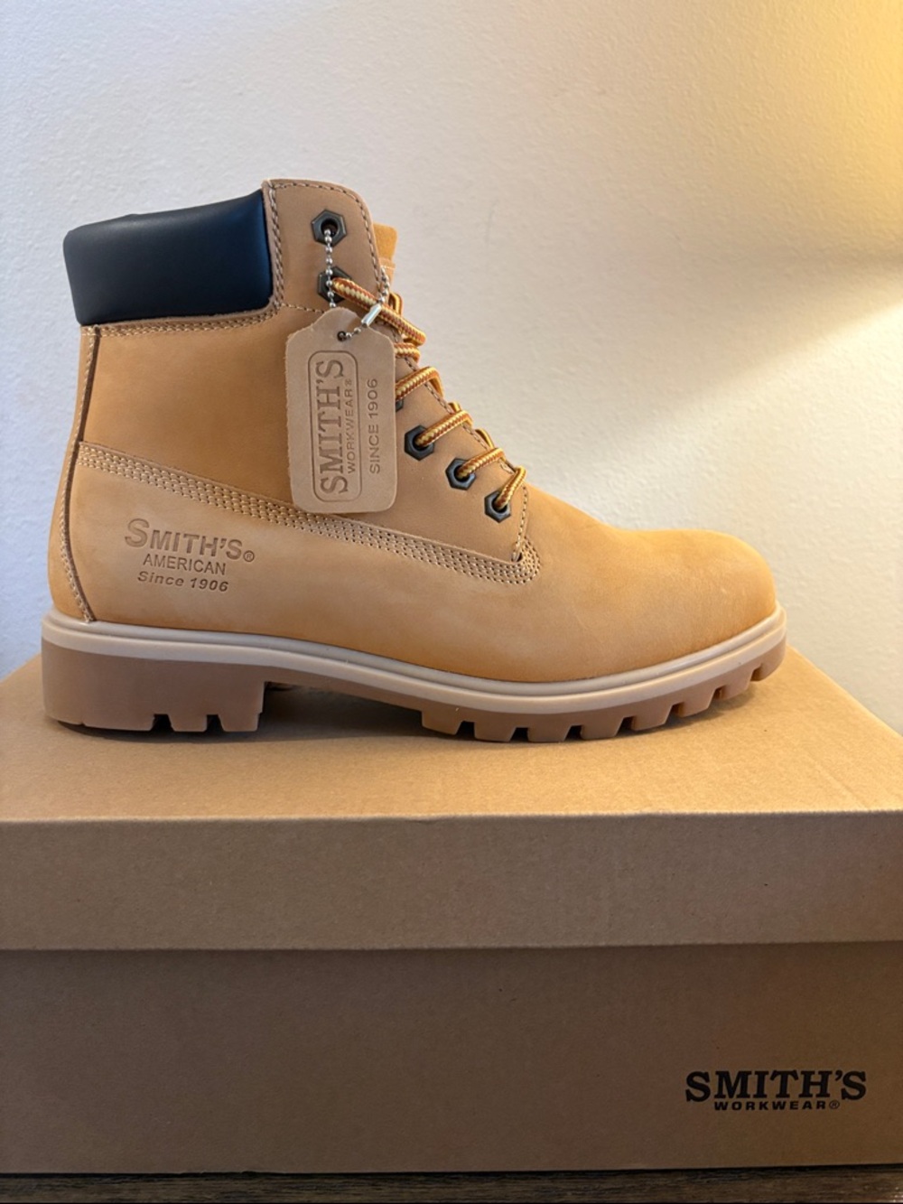 NIB [Smith’s] Workwear 6" Wheat Leather Lug Outdoor Work Boots Men’s 9.5 / W 11